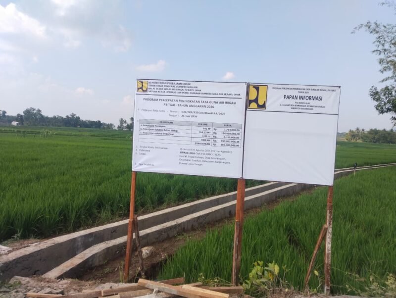 Salah satu sampel progres 30 % kegiatan P3TGAI dari Kelompok P3A lampis, Desa Kemranggon, Kecamatan Susukan, Kabupaten Banjarnegara.(Dok.foto Pelita News.id)