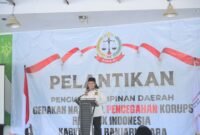 Arief Ferdianto saat memberikan sambutan dan pemaparan ke audien pada pelantikan kepengurusan GNPK RI Banjarnegara di Baysand Surya Yudha Park.(Dok.Kominfo/Pelita News id)