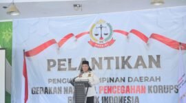 Arief Ferdianto saat memberikan sambutan dan pemaparan ke audien pada pelantikan kepengurusan GNPK RI Banjarnegara di Baysand Surya Yudha Park.(Dok.Kominfo/Pelita News id)