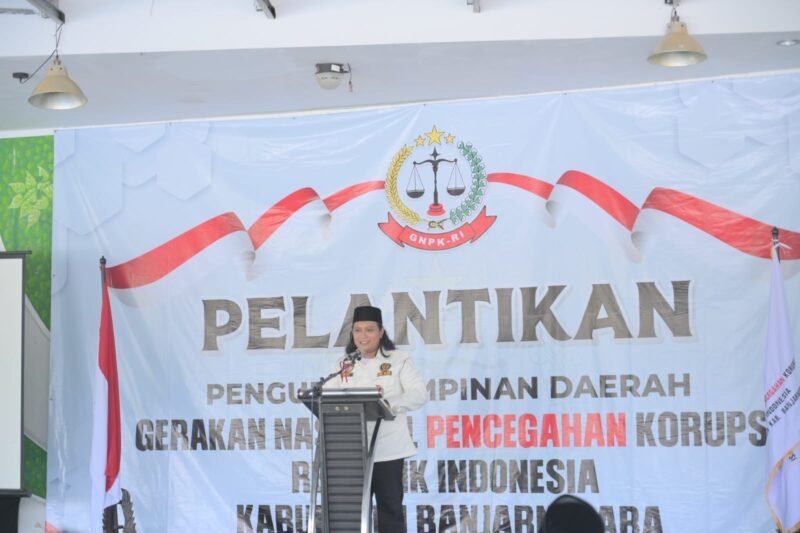 Arief Ferdianto saat memberikan sambutan dan pemaparan ke audien pada pelantikan kepengurusan GNPK RI Banjarnegara di Baysand Surya Yudha Park.(Dok.Kominfo/Pelita News id)
