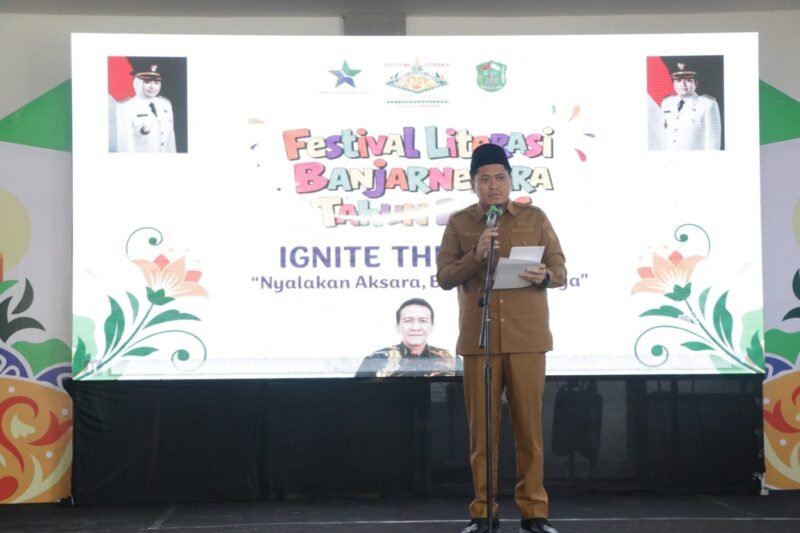 Foto : Wahid Jumali,Lc Wakil Bupati Banjarnegara saat memberikan sambutan di acara literasi fest Banjarnegara 2026 di kantor Disarpus Kabupaten.(Dok Kominfo Bna/Pelita News.id)