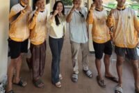 Meta Aqulelestin dan tim Sepak Takraw PSTI Kabupaten Pemalang, Jawa Tengah