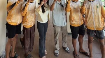 Meta Aqulelestin dan tim Sepak Takraw PSTI Kabupaten Pemalang, Jawa Tengah
